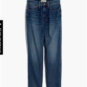 The Petite Momjean in Downey Wash Madewell Jeans